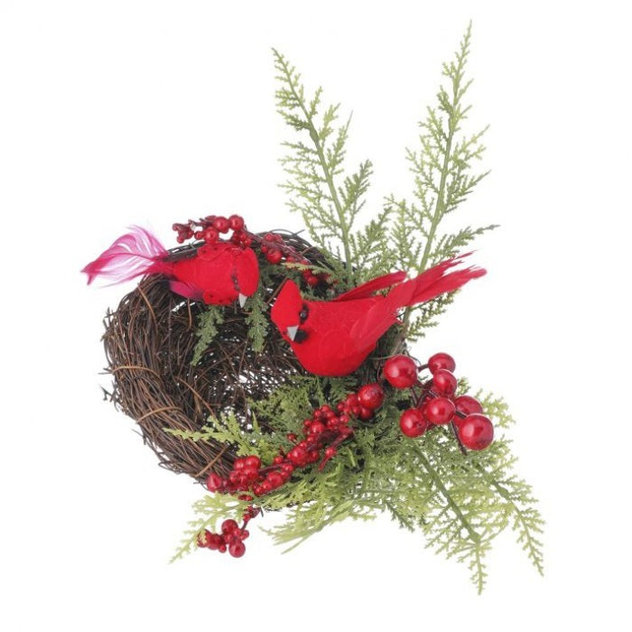 Cedar Berry Cardinals Nest Clip Ornament