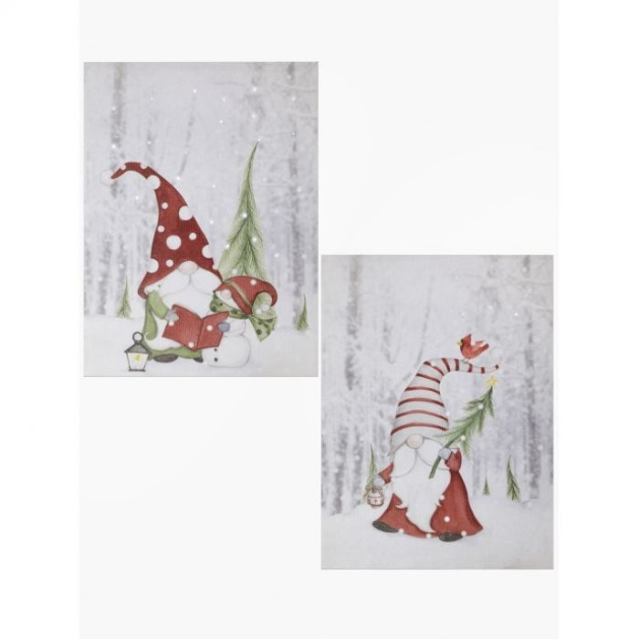 Santa Gnome Lighted Print- 2 Styles
