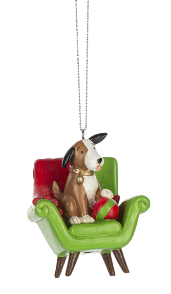 Dog on Chair Ornament