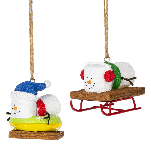 S'mores Sledding & Tubing Ornaments - 2 Styles