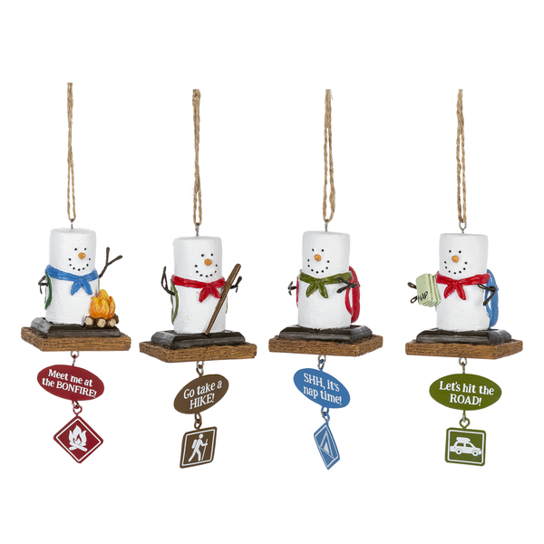 S'more Camp w/Dangle Ornaments - 4 Styles