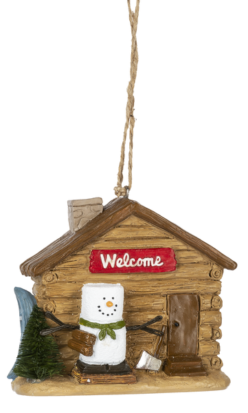 S'more Cabin Ornament - Welcome