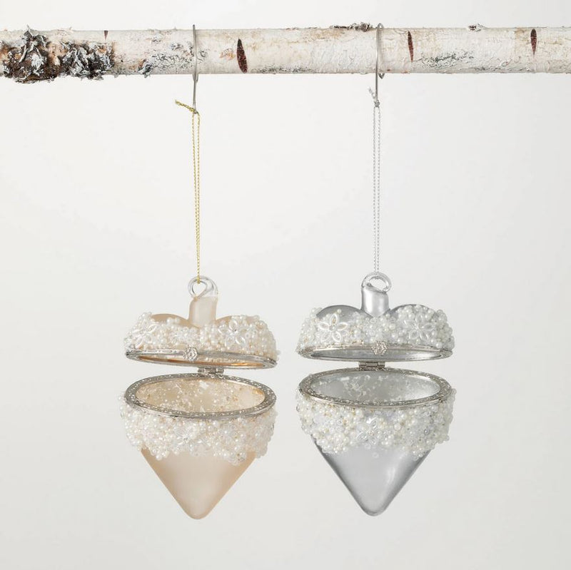 Heart Cloche Ornament- 2 Colors