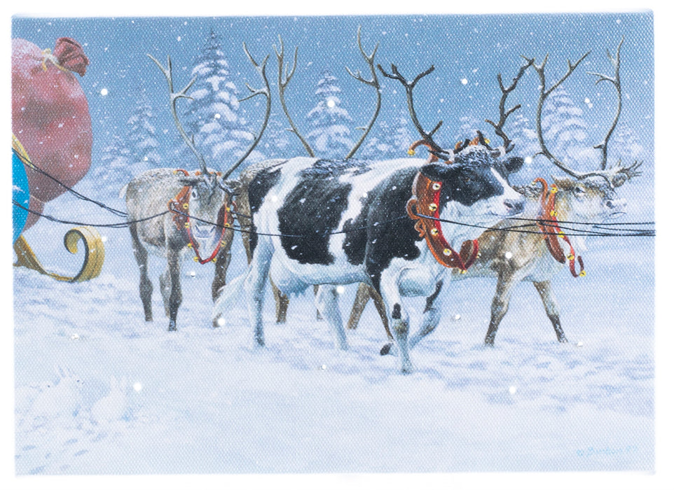 Reindeer Cows Lighted Print