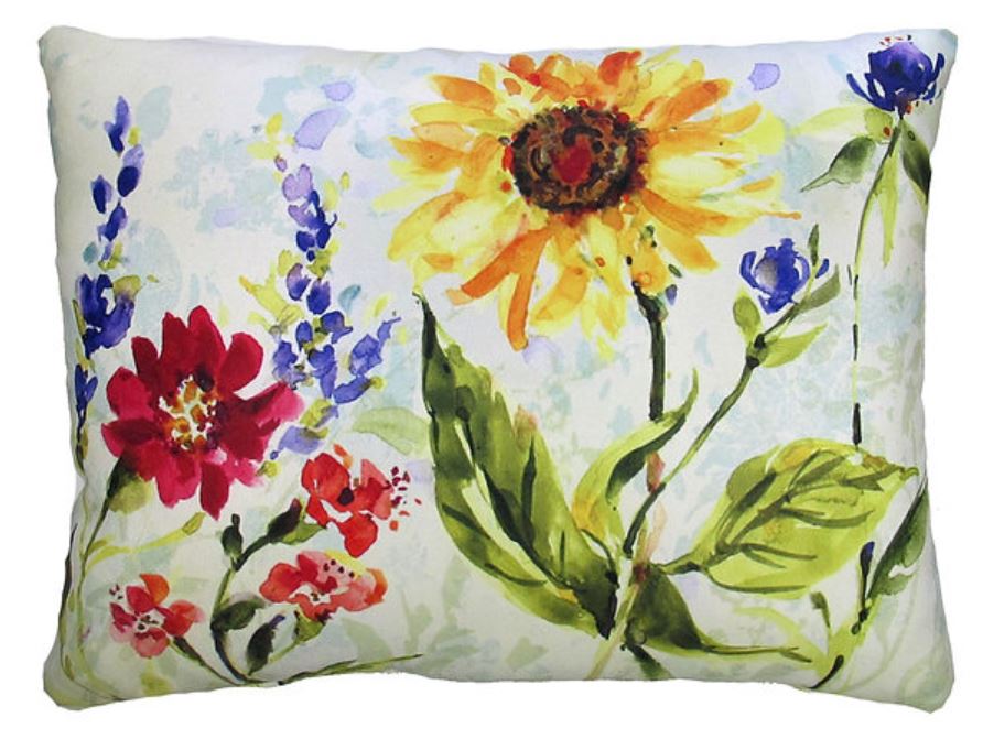 Sunflower Watercolor Pillow