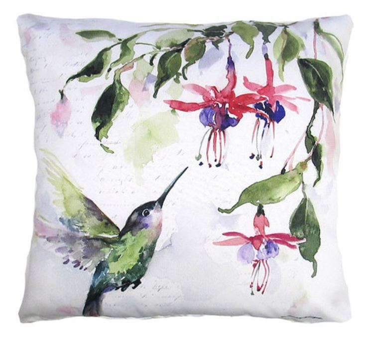Hummingbird with Hanging Plant Pillow