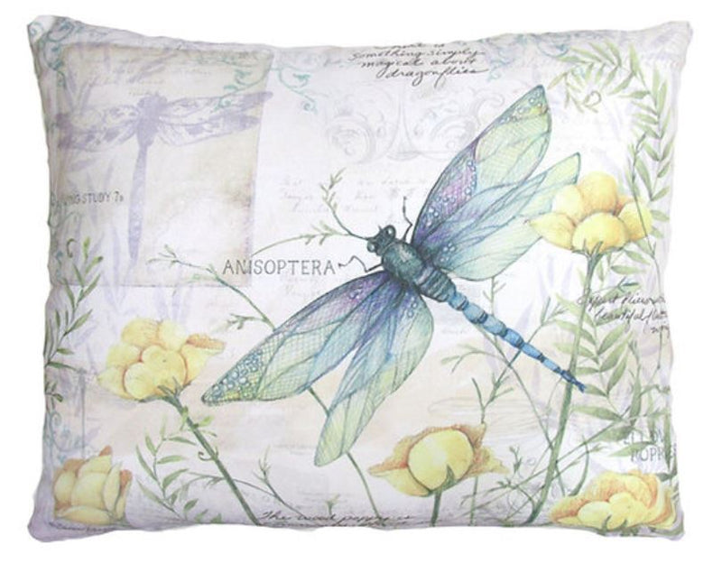 Dragonfly With Poppies Pillow