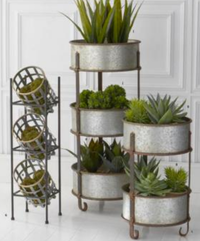 Vertical Iron Stand With Baskets
