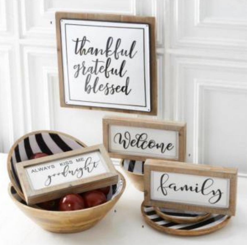 Natural Wood Frame with White Enamel Insert - 3 Styles