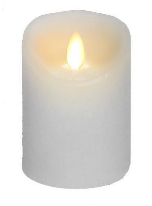 3x4 Flickering White Candle - Battery Operated