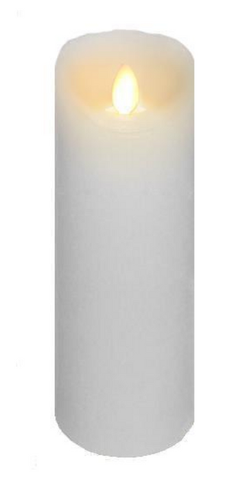 3x8 Wax Flickering Ivory Candle - Battery Operated