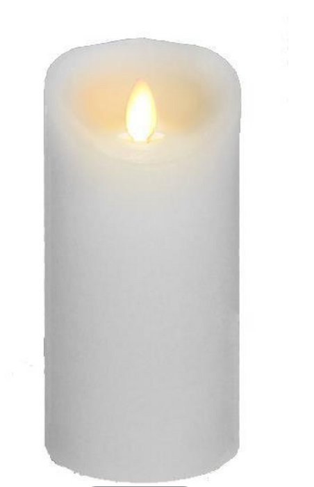 3x6 Wax Flickering Ivory Candle - Battery Operated