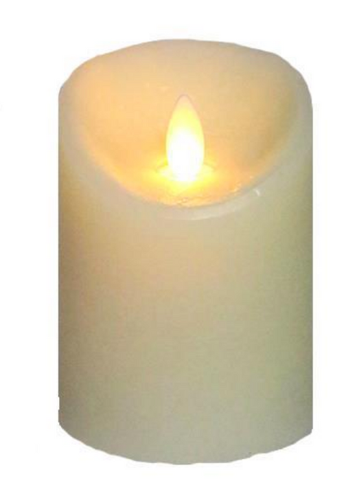5x6 Wax Flickering Cream Candle - Battery Operated