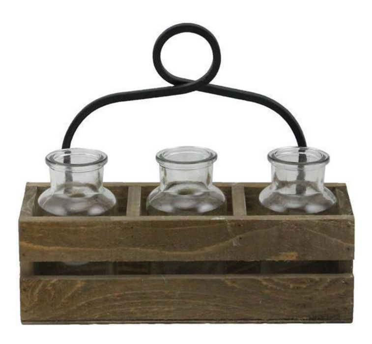 Three Glass Bottle Holder