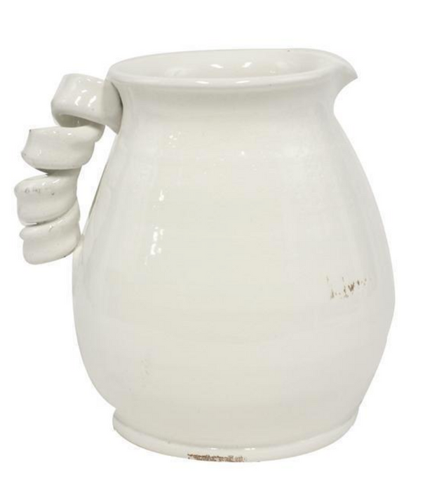 Pitcher w. Twisted Handle - 9.5"H