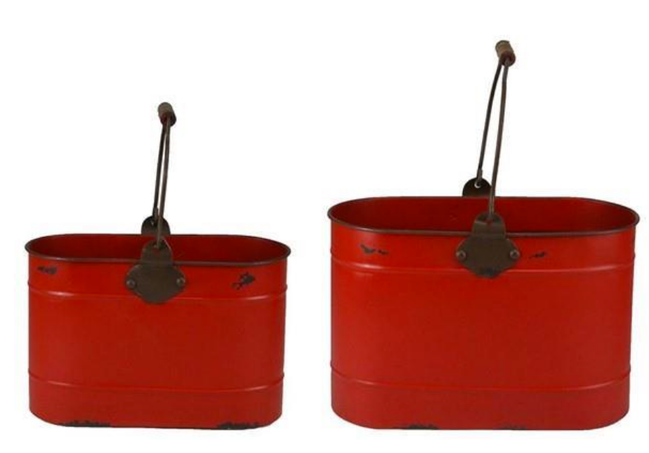 Red Oval Bucket - 2 Sizes