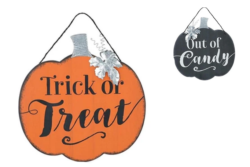 Trick or Treat/Out of Candy Reversible Sign