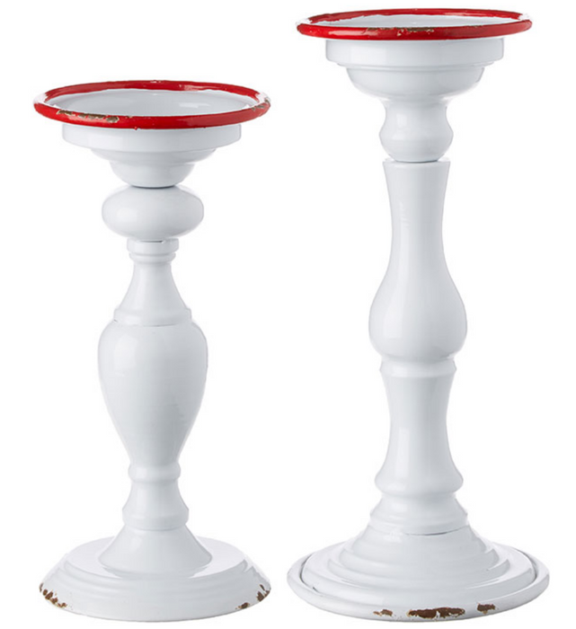 White Candle Holders - Set 2