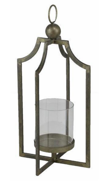 Open Frame Lantern with Glass Hurricane - 2 Sizes