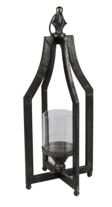 Open Frame Lantern with Glass Hurricane - 2 Sizes