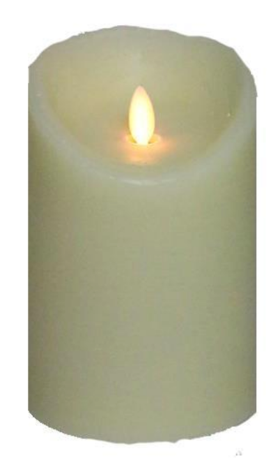 4x6 Wax Flickering Cream Candle - Battery Operated