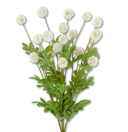 WHITE MINI ALLIUM BUSH W/FOLIAGE -22"