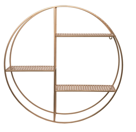 Metal Three Shelf Round Wall Decor