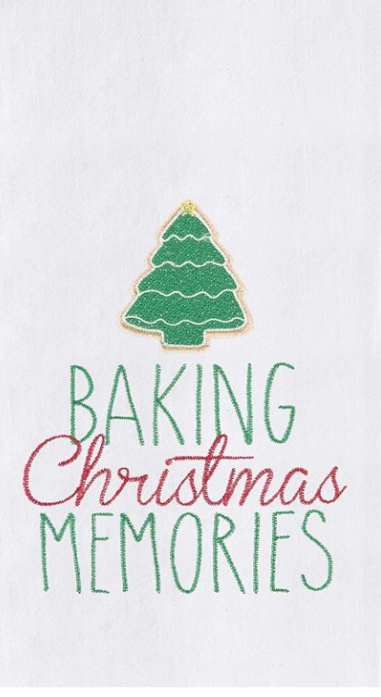 Baking Christmas Memories Cookies Holiday Kitchen Flour Sack Dish Towel