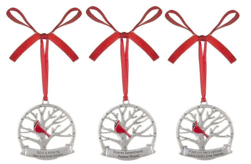 Cardinal Bereavement Memorial Christmas Ornaments - 4 Options