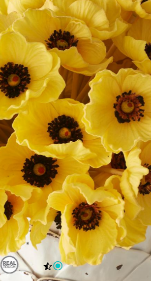 Real Touch Mini Poppy 6 Stem Bundle - 3 Colors