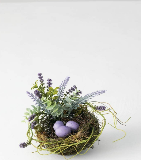 Lavender Nest with Eggs