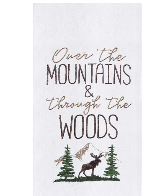 Home Over The Mountains Moose Flour Sack Kitchen Towel