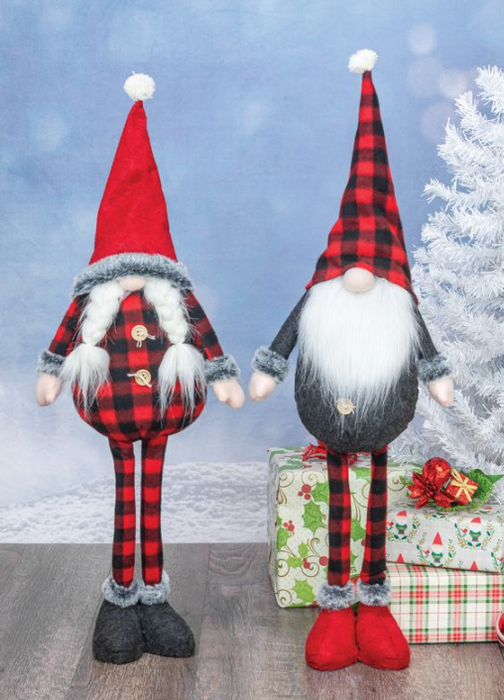 FESTIVE FLANNEL GNOME STANDER- 2 Styles