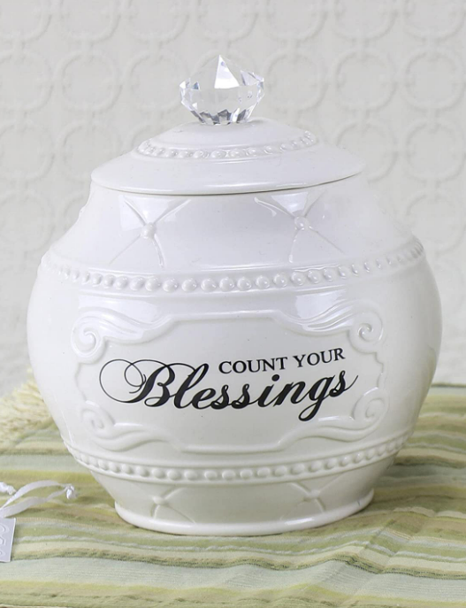 Ceramic Blessing Jar with 36 Blessings Cards