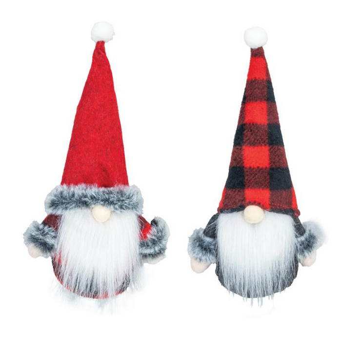 FESTIVE FLANNEL GNOME ORNAMENT  - 2 Options