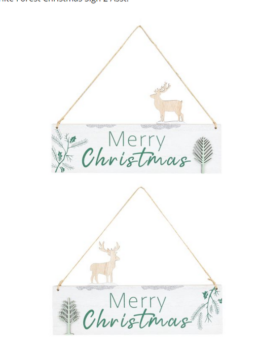 WHITE FOREST CHRISTMAS SIGN  - 2 Styles