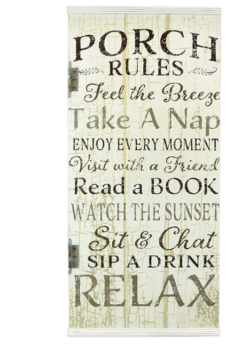 Front Porch Rule Sign