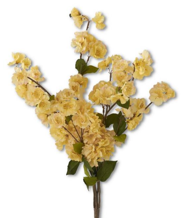 Yellow Peach Blossom Bush- 25"