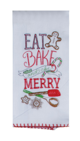 Gingerbread & Cocoa Eat Bake Embr. Flour Sack Towel