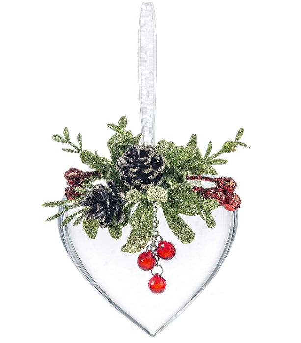 Krystal Pine Heart Decorative Ornament