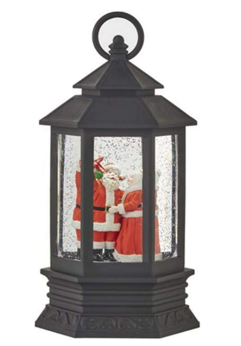 Santa and Mrs. Claus Musical Lighted Water Lantern