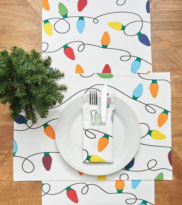 Christmas Light Printed Table Linens