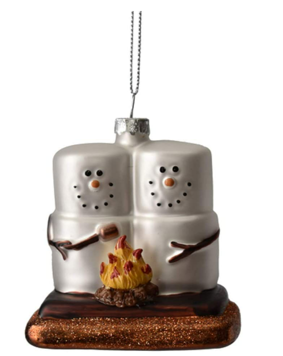 Snowman Couple Smore Campfire