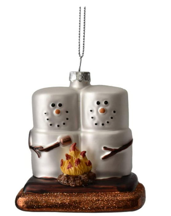 Snowman Couple Smore Campfire