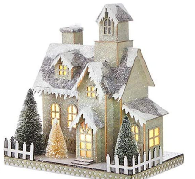 Pinecone Lodge 10.75" Lighted House - 3 Options