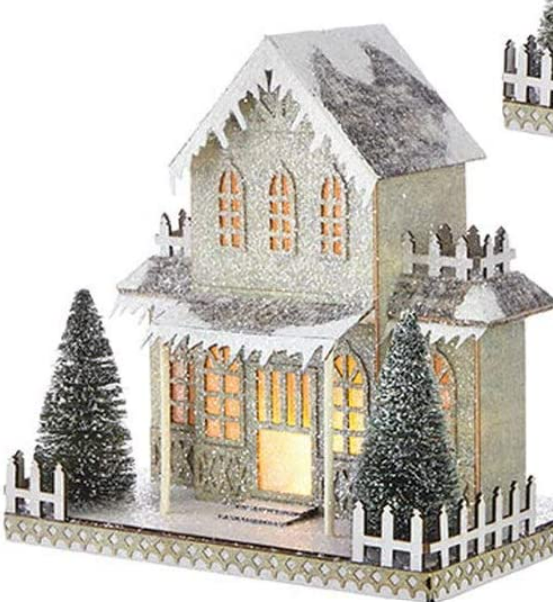 Pinecone Lodge 10.75" Lighted House - 3 Options