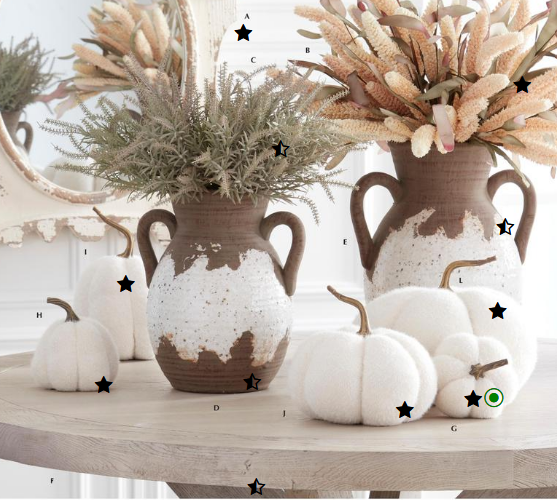 FUZZY WHITE KNIT PUMPKIN W/RESIN STEM - 3 Sizes