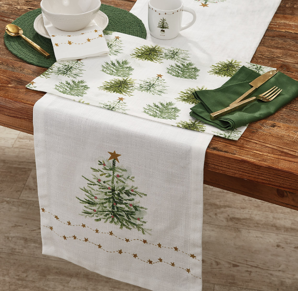 Rustic Christmas Placemat- Trees- Set of 4
