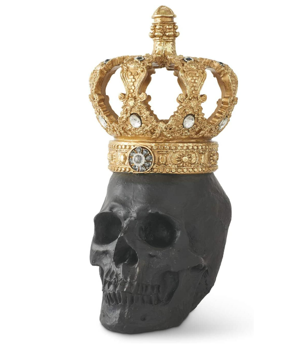 Halloween Skull Crown, Black and Gold