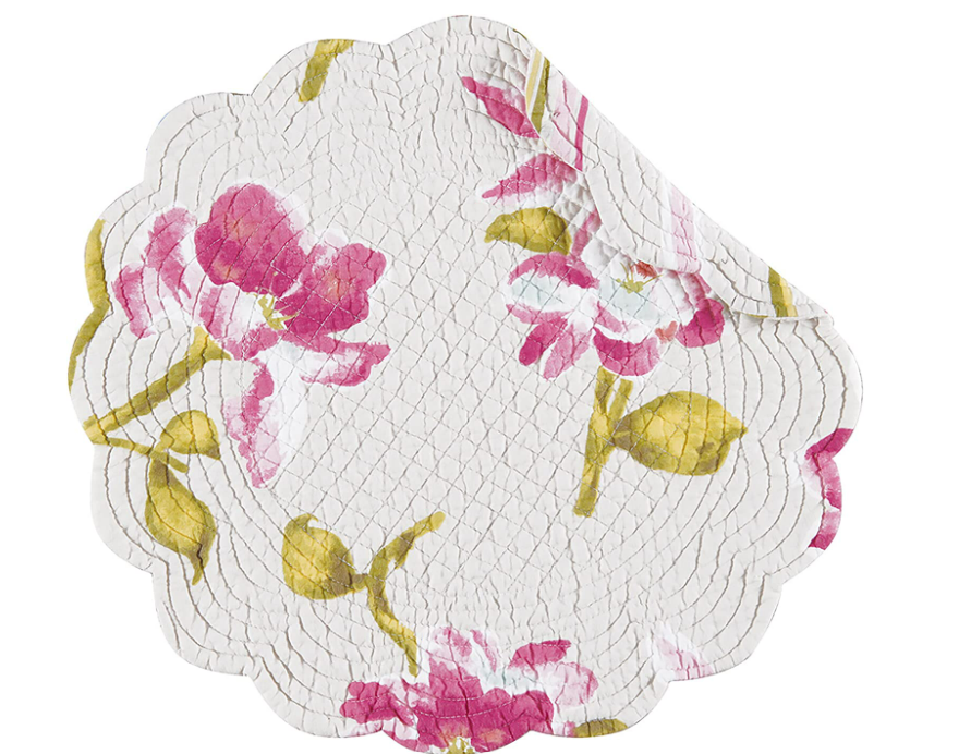 Liliann Cotton Quilted Round Reversible Placemat - 2 Options